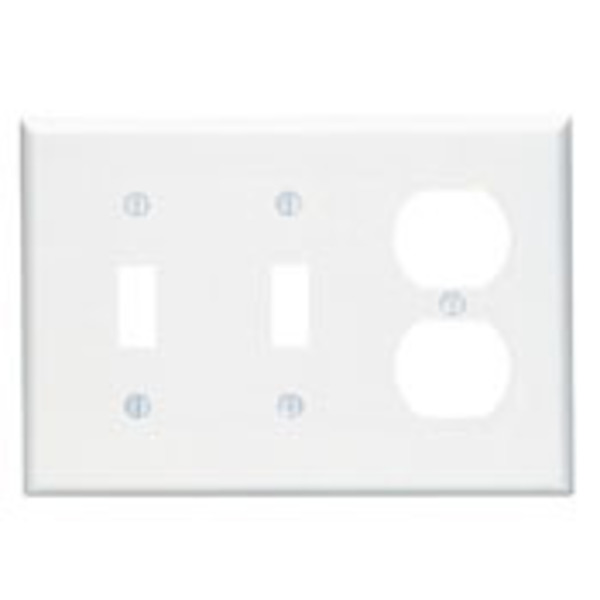 Leviton Wallplates 3 Gang 2 Tgl 1 Recep Wlplt Mid La PJ21-T